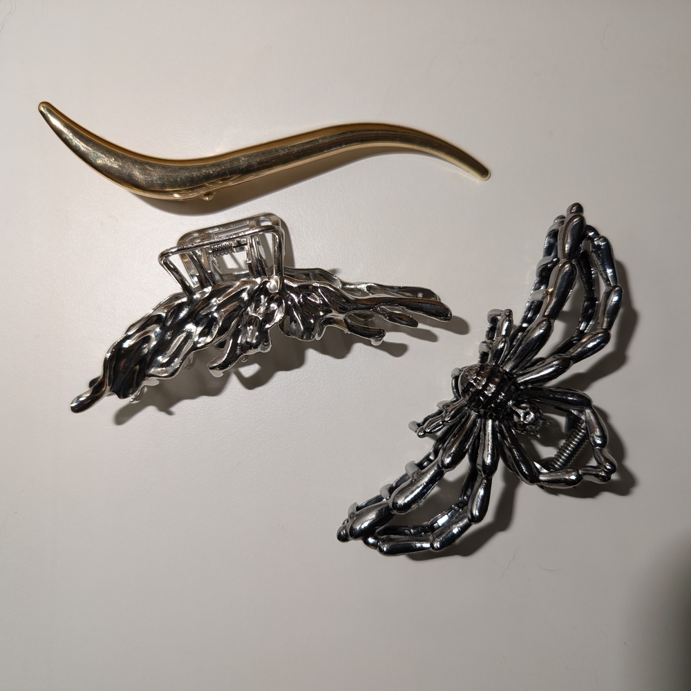 Elegant Silver and Gold Hair Clips Set